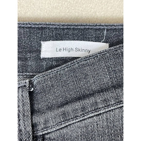 Frame jeans Womens 26 Black Le High Skinny Denim Raw Hem Mid Rise Adult - Picture 8 of 13